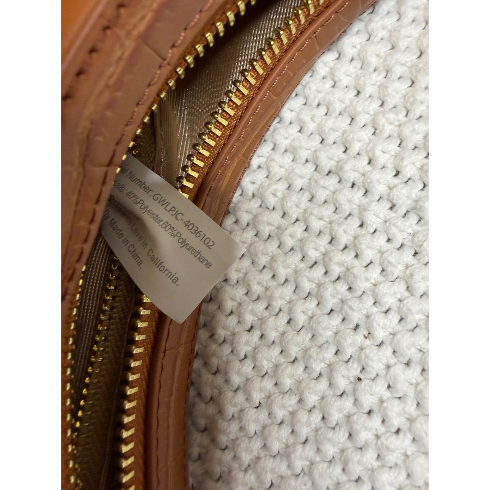 JW PEI Carly Saddle Bag Brown Croc Embossed Vegan Leather Shoulder Bag GWLPJC - Picture 6 of 10